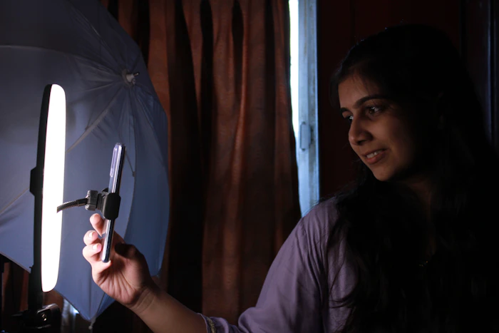 An Indian digital content creator at work