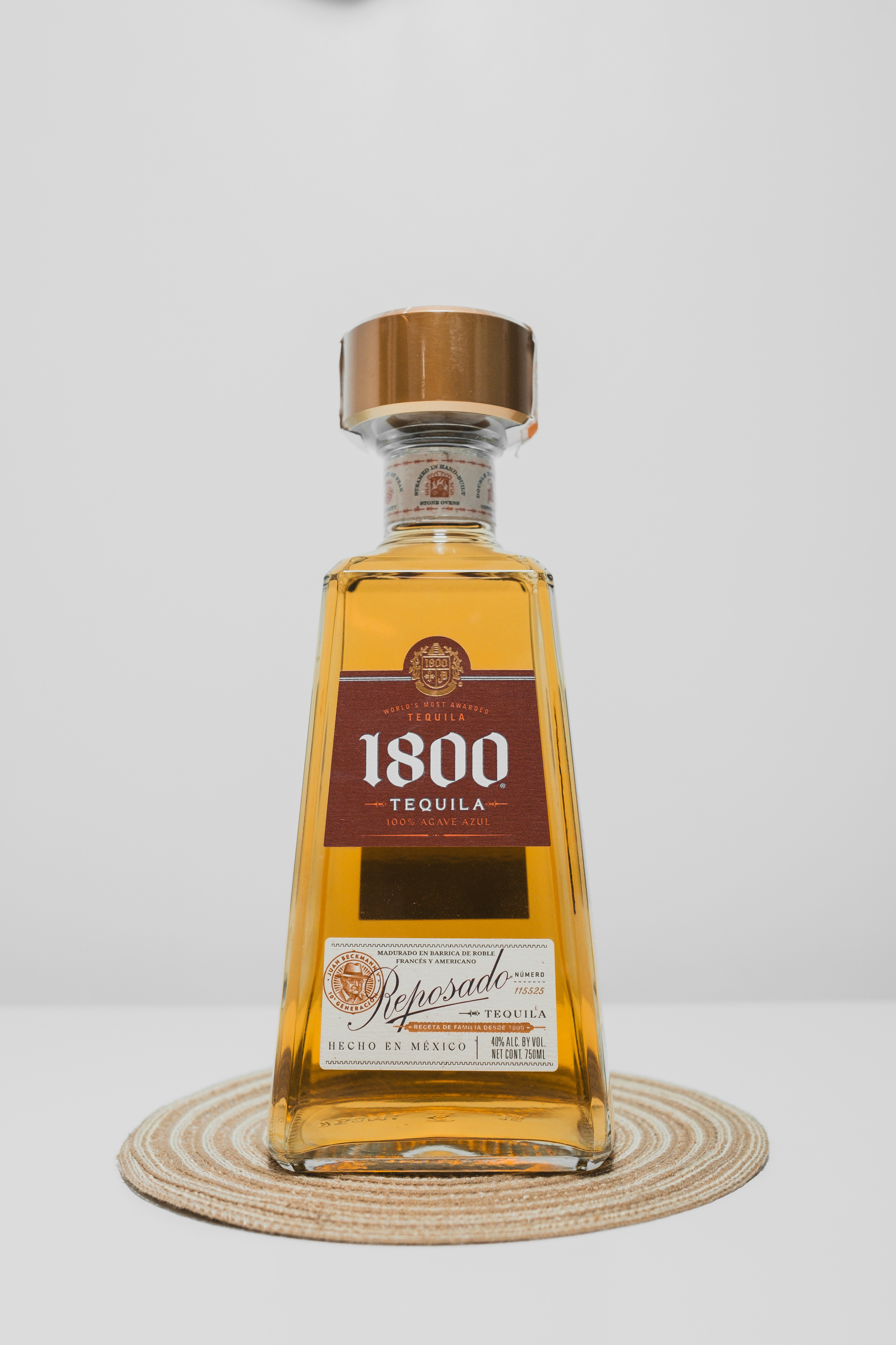 A bottle of liquor sitting on top of a table