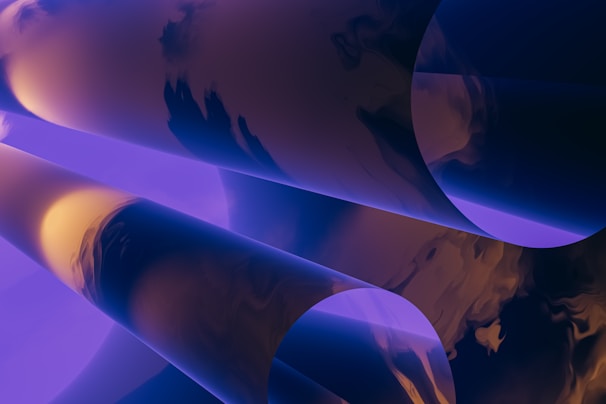 A close up of a blue and yellow object