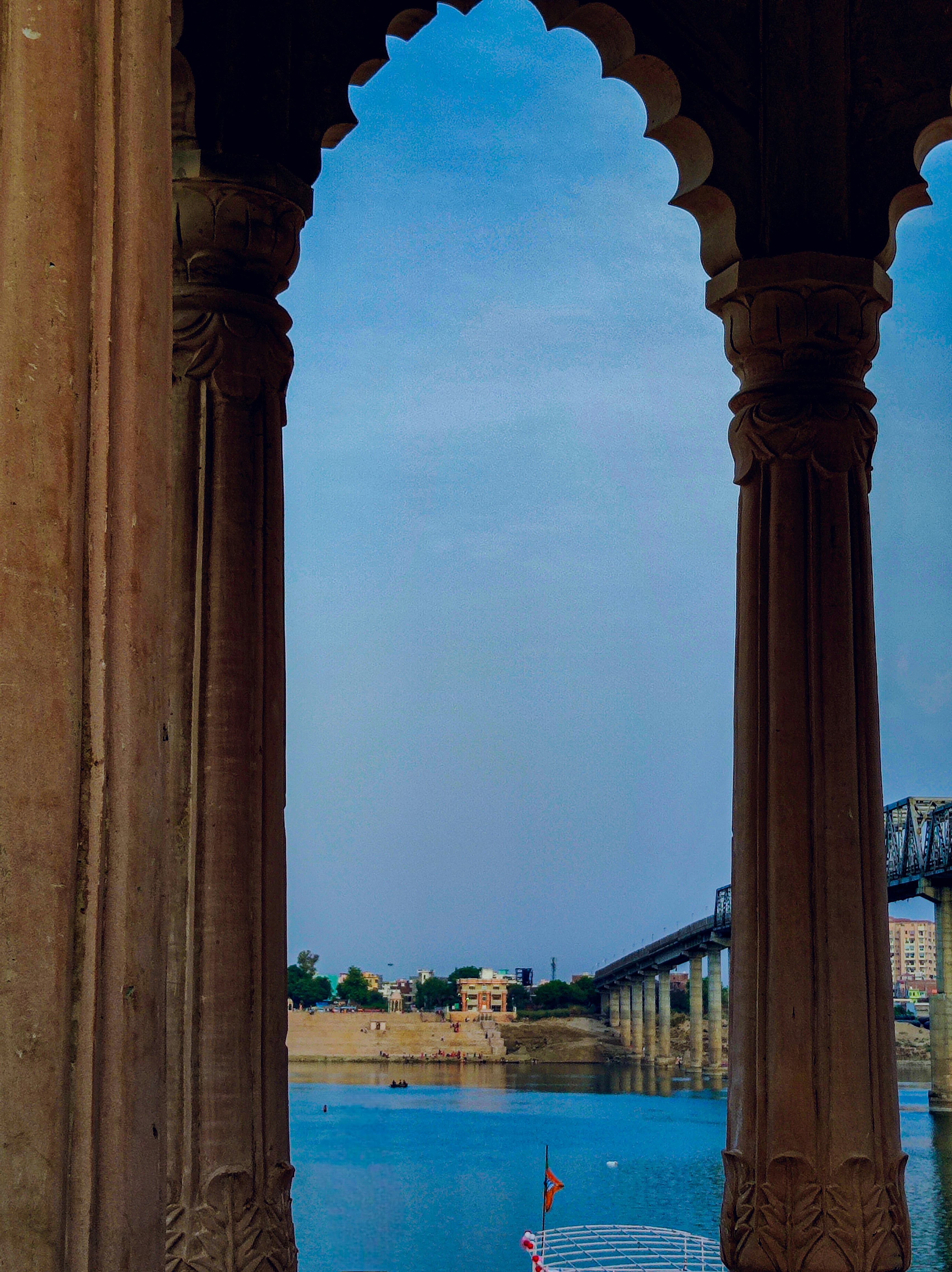 A view of a bridge over a body of water