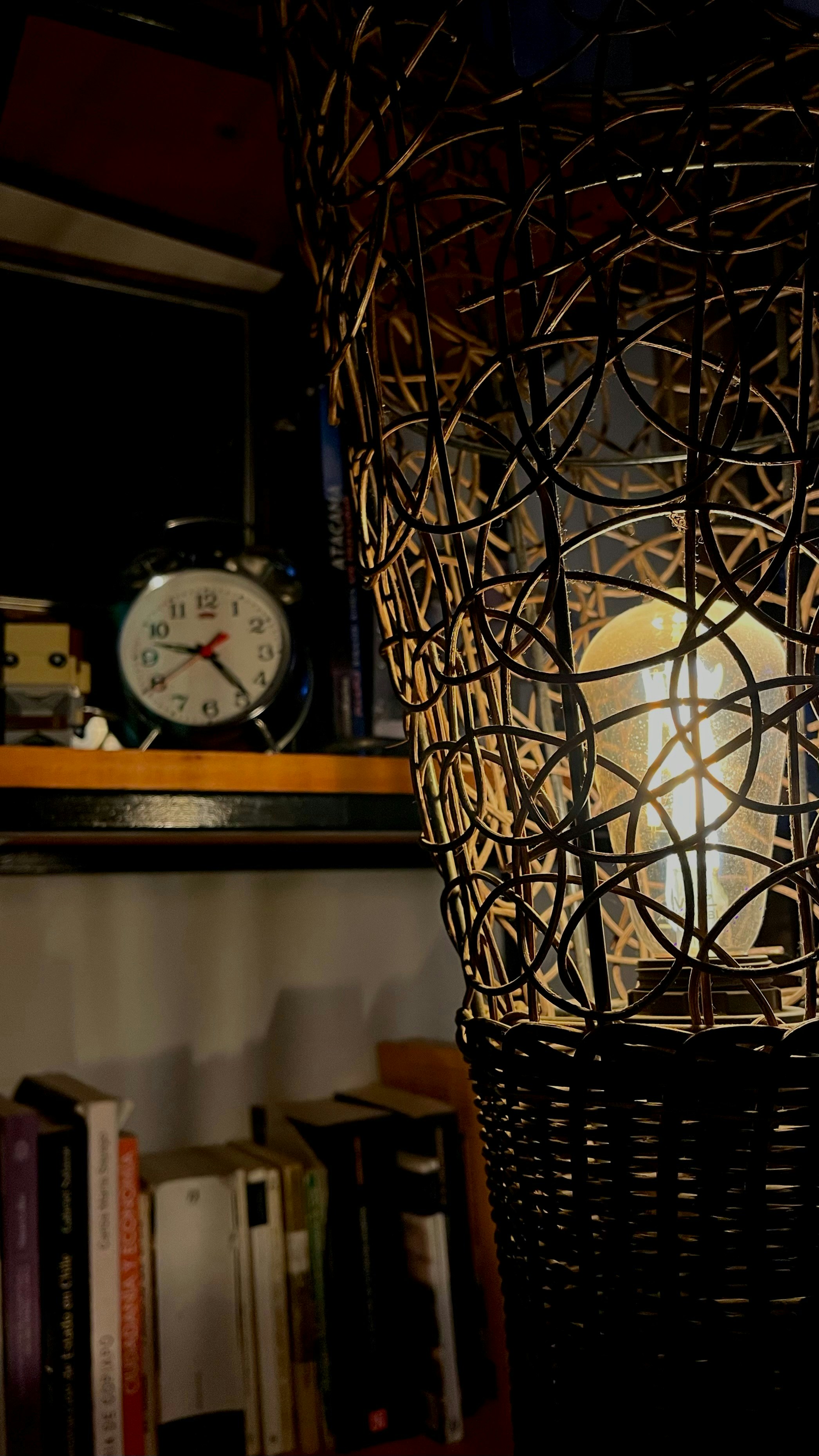 A lamp that is sitting on a table