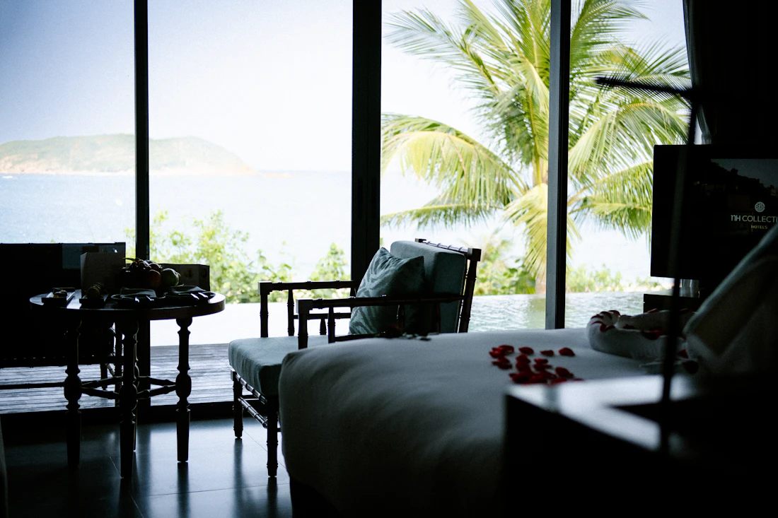 A safari lodge room with a view