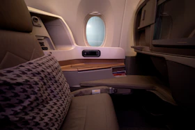 A view of the inside of an airplane