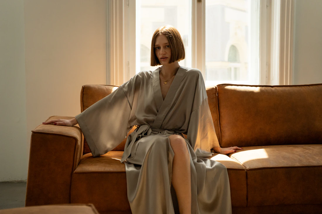 Woman relaxing on a sofa