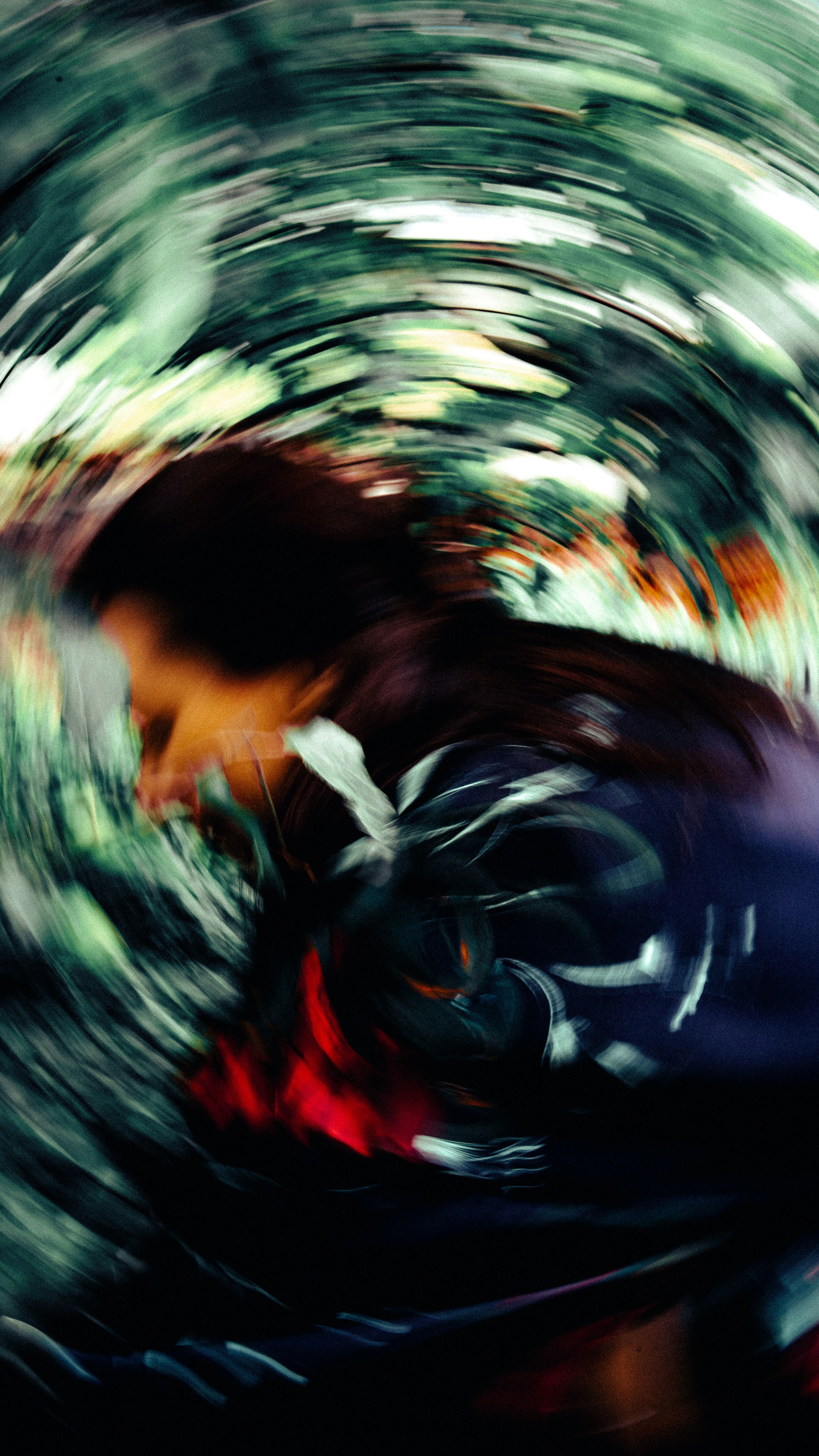 A blurry photo of a person's face