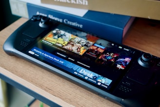 A close up of a cell phone on a table