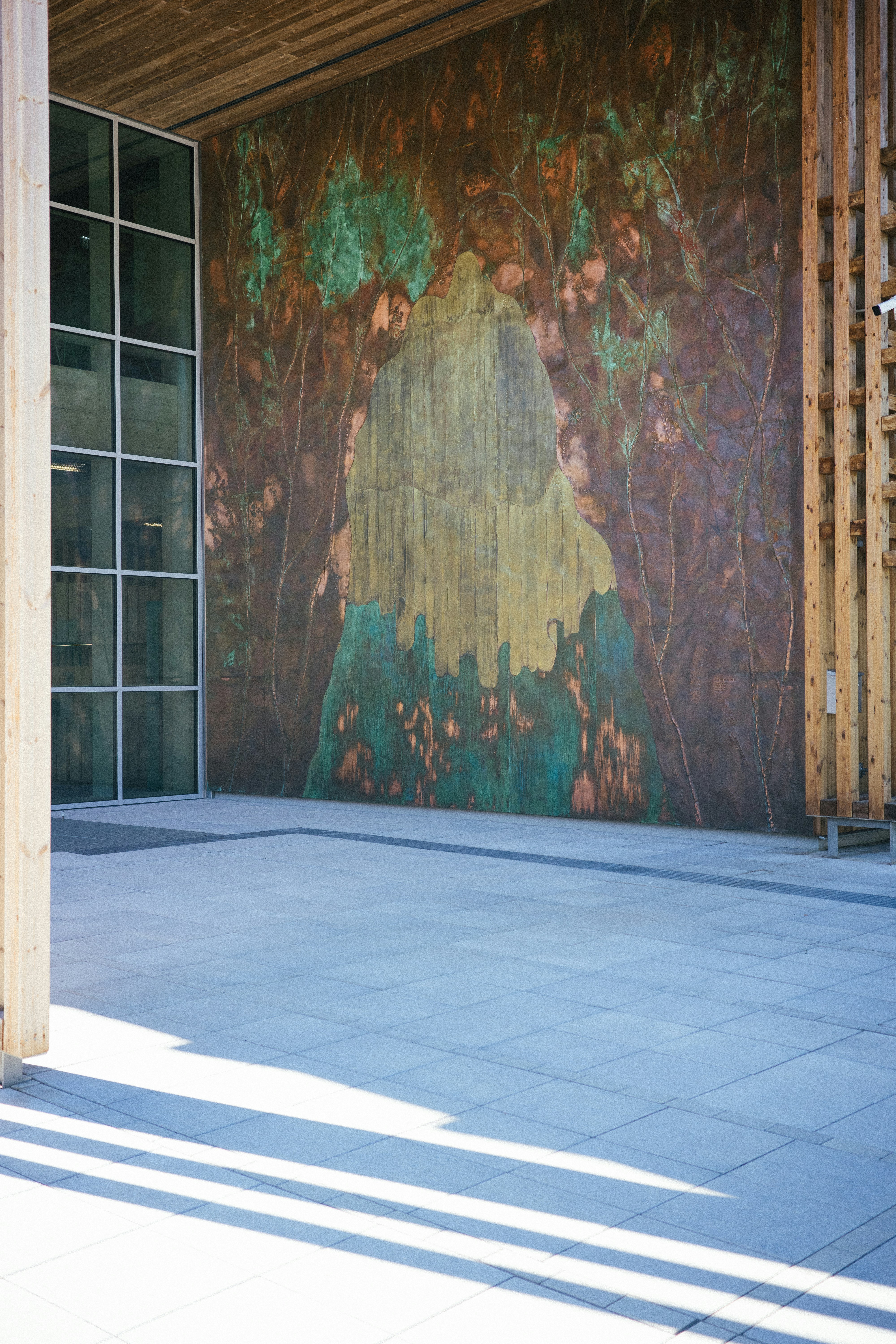 A large painting on the side of a building