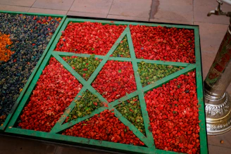 A table with a star on top of it