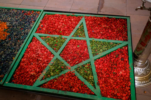 A table with a star on top of it