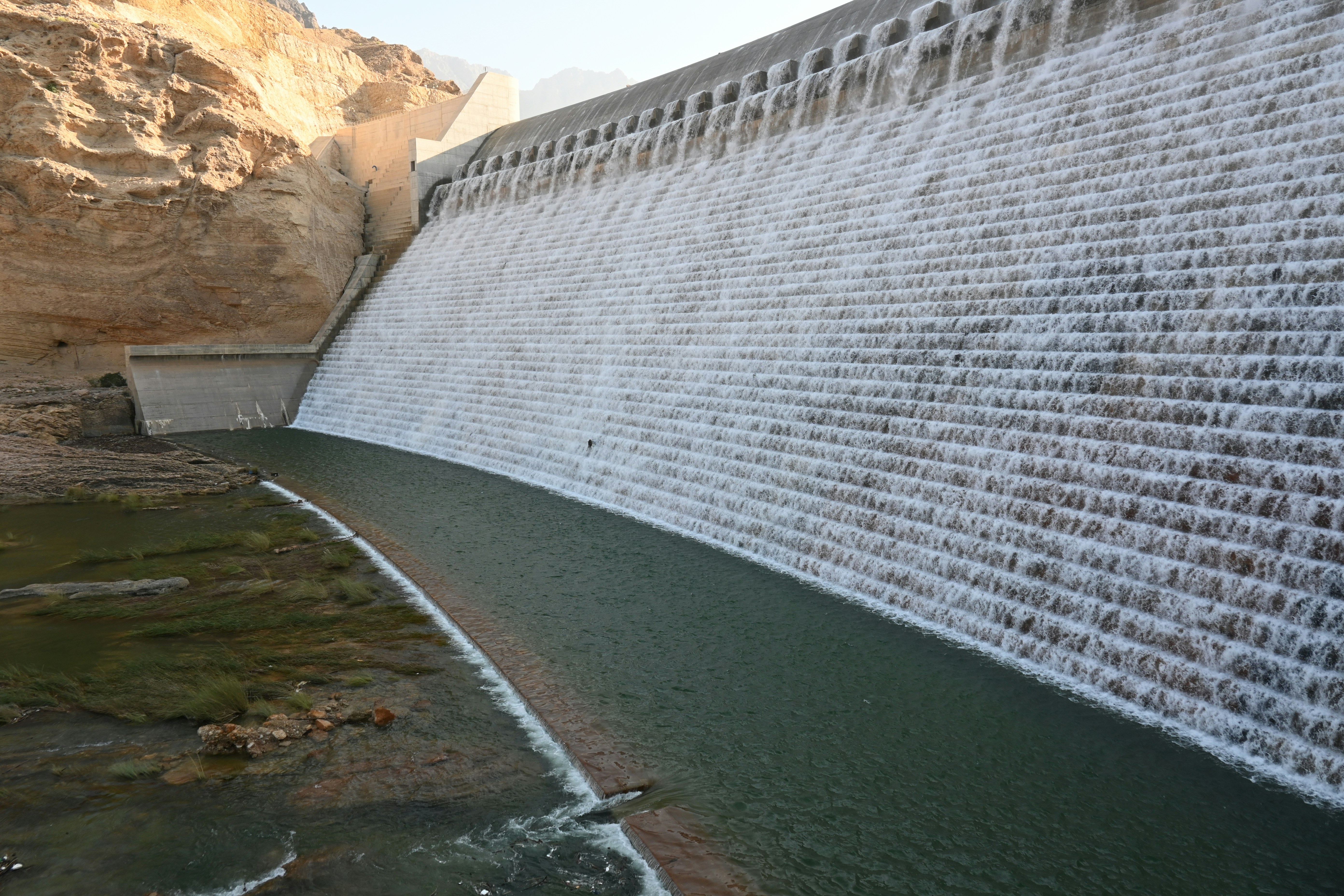 Large dam with river