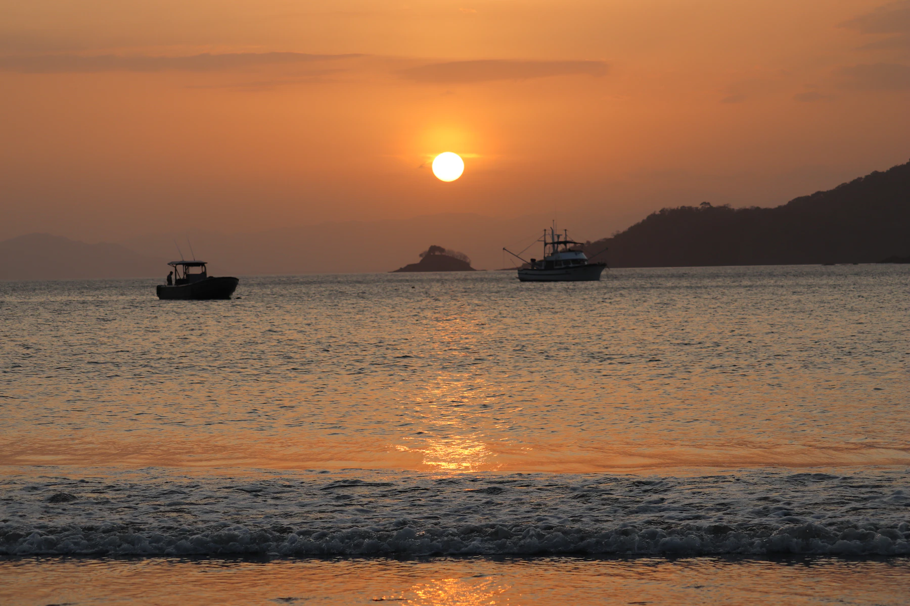 Golden sunset at Playa Venao