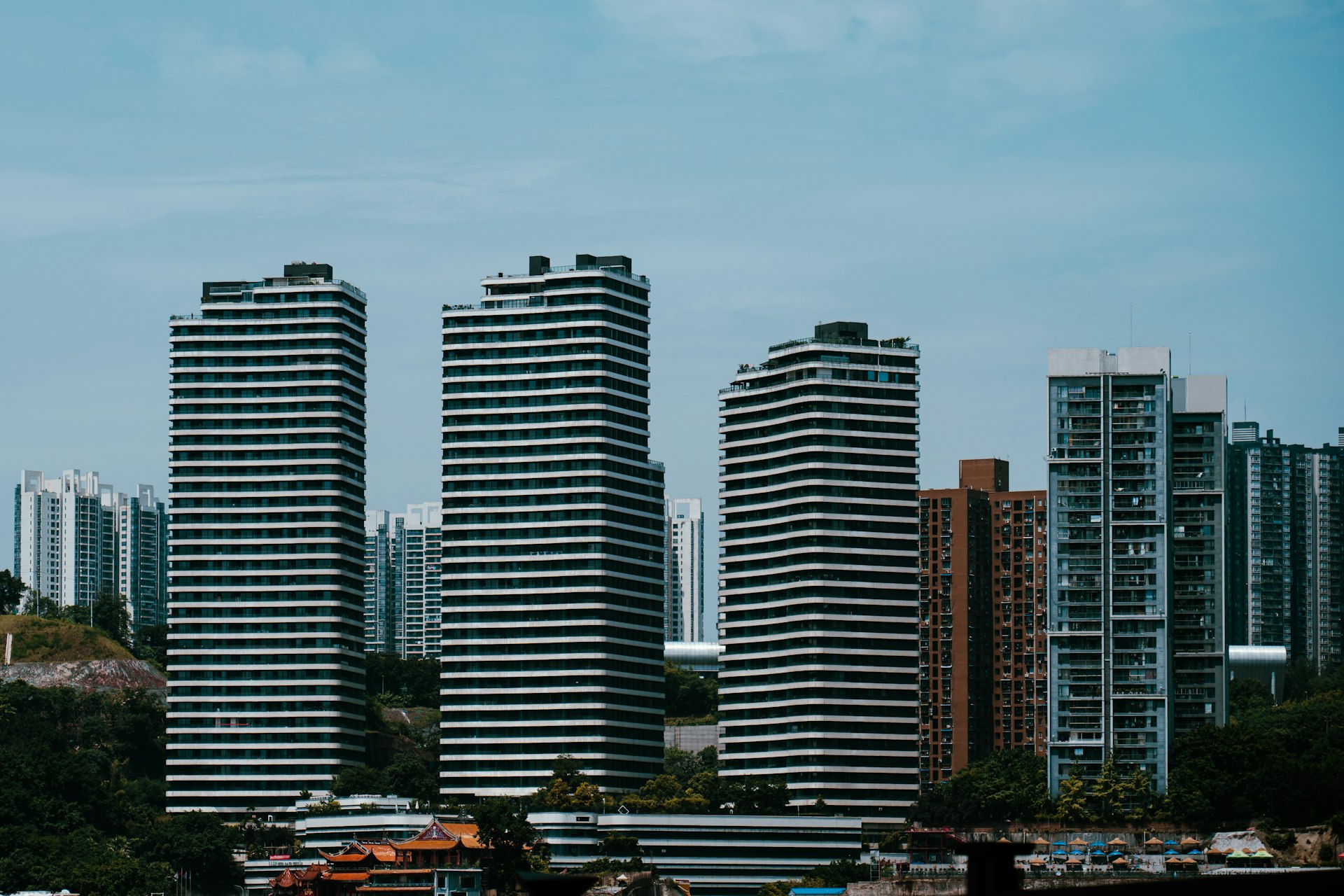 Modern high-rise buildings