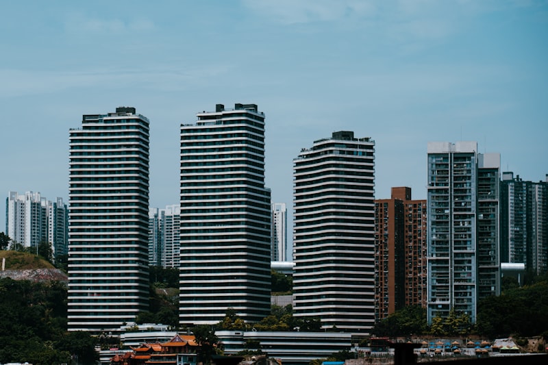 Modern high-rise buildings
