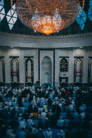 A large group of people in a building
