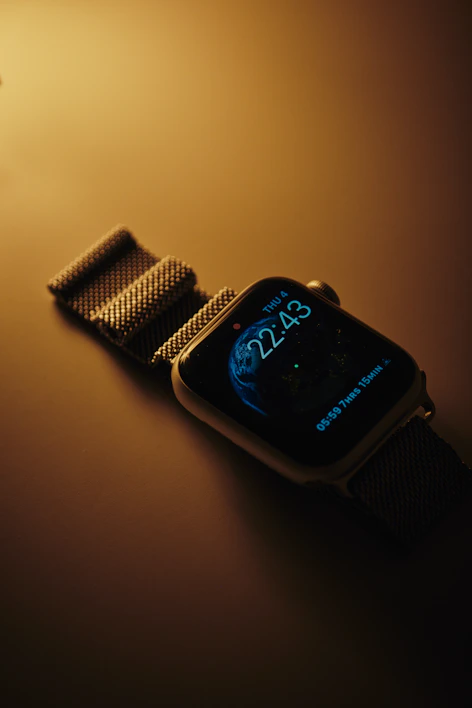 A smart watch sitting on top of a table