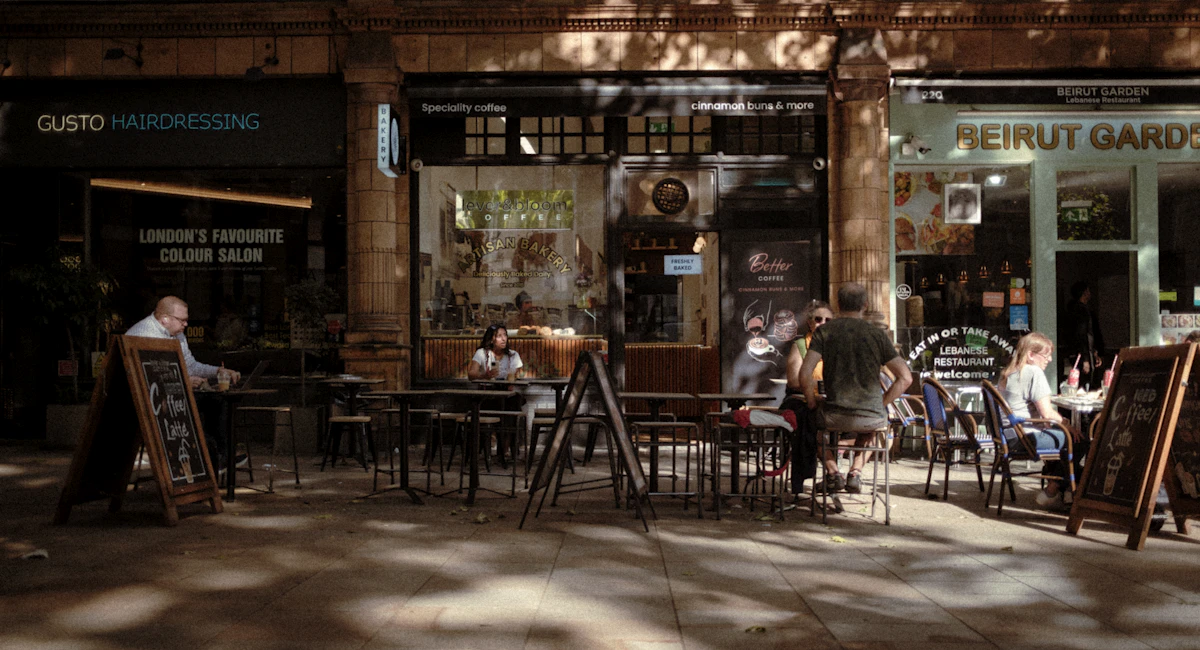 London street café frontage