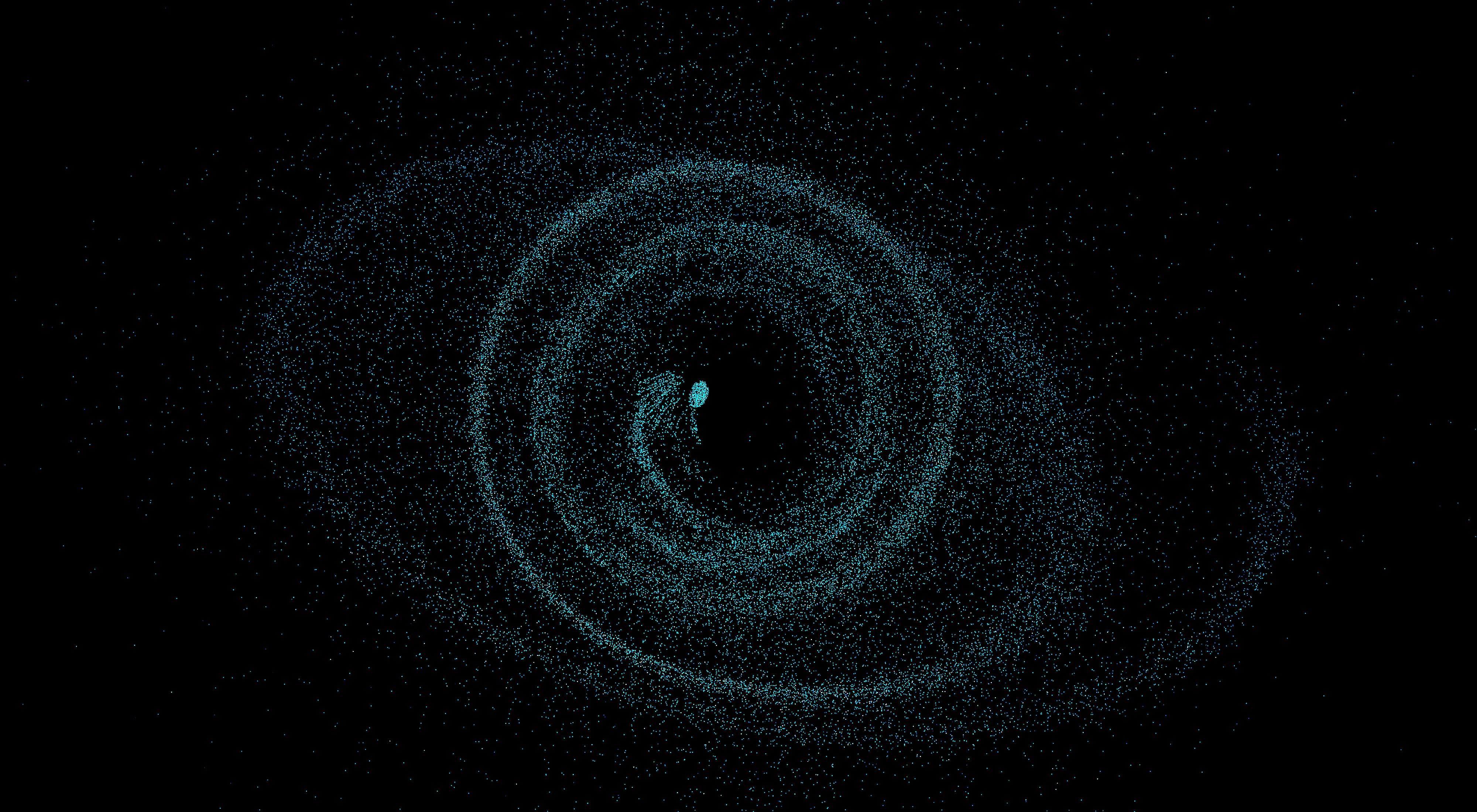 Un buco nero nel cielo con una luce blu