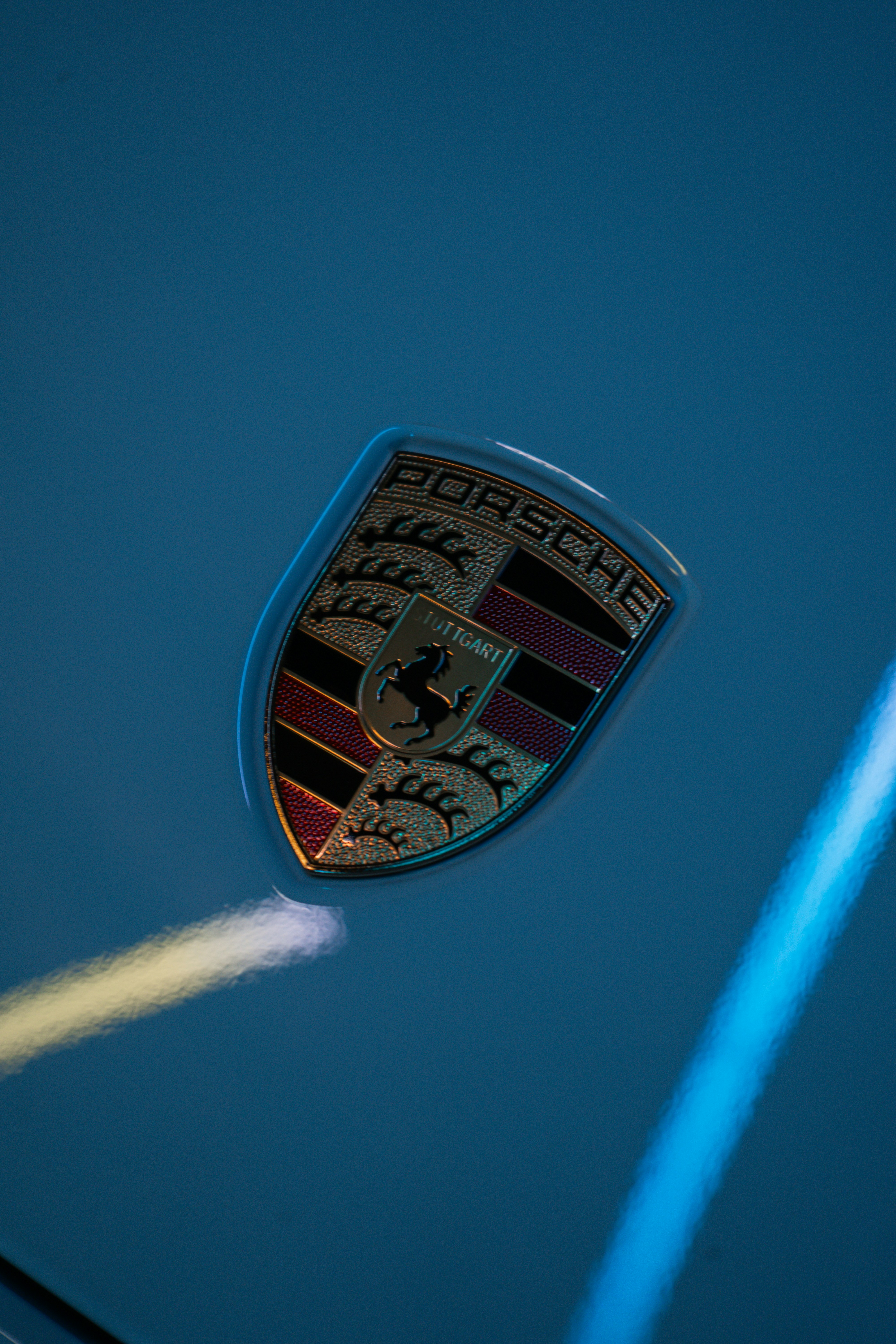 A close up of the emblem on a car