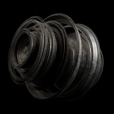 A black background with a bunch of round objects