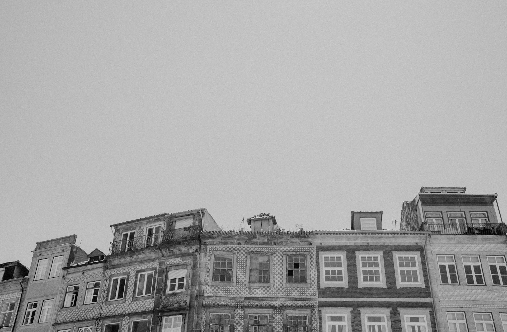 A black and white photo of an old building