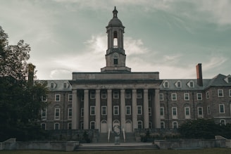A large building with a clock tower on top of it
