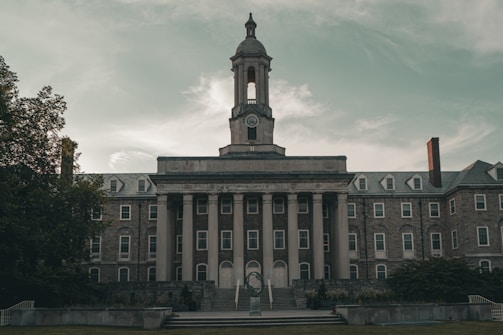 A large building with a clock tower on top of it
