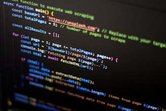 A computer screen with a bunch of code on it