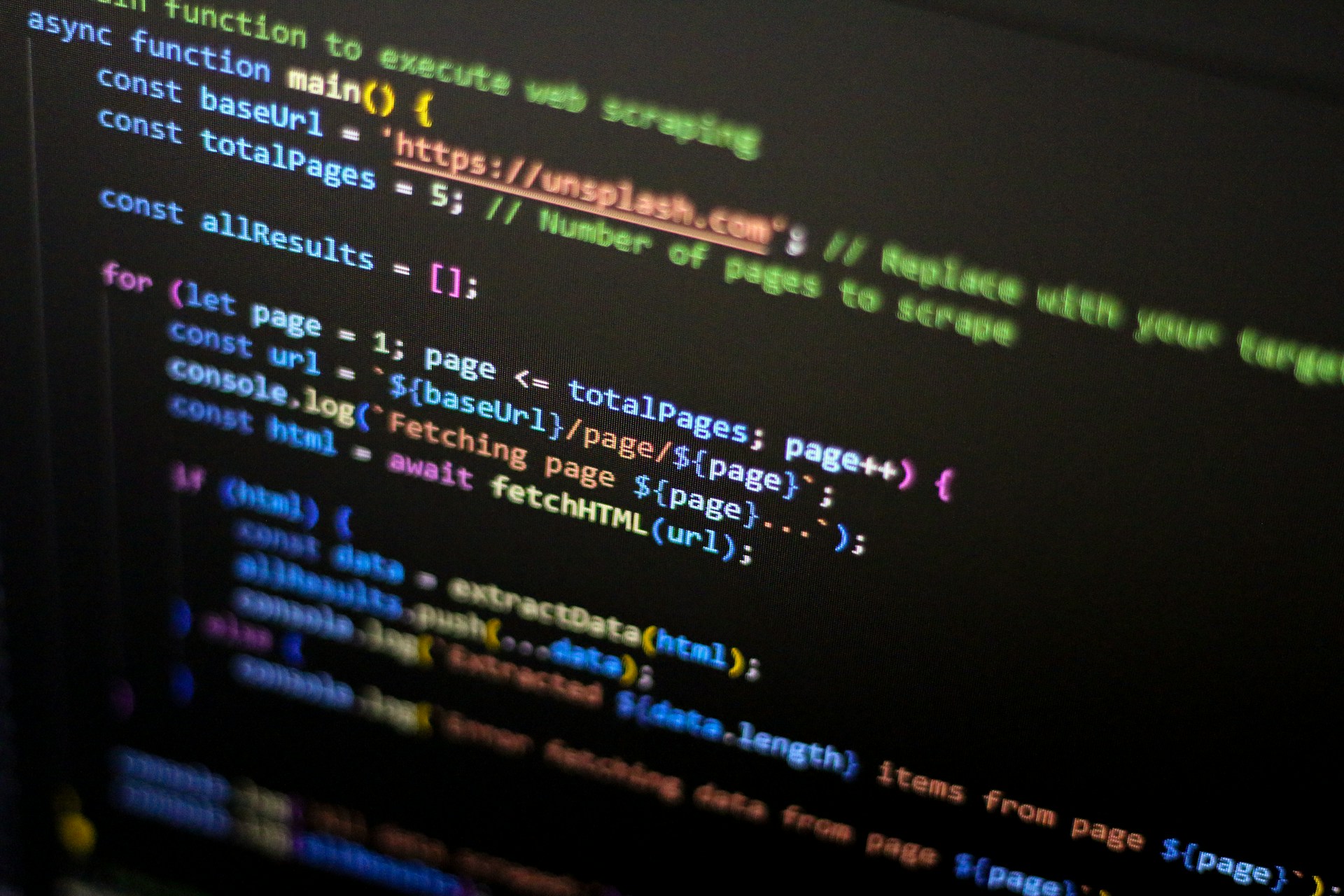 A computer screen with a bunch of code on it
