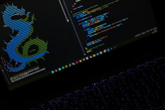 A computer screen with a picture of a dragon on it