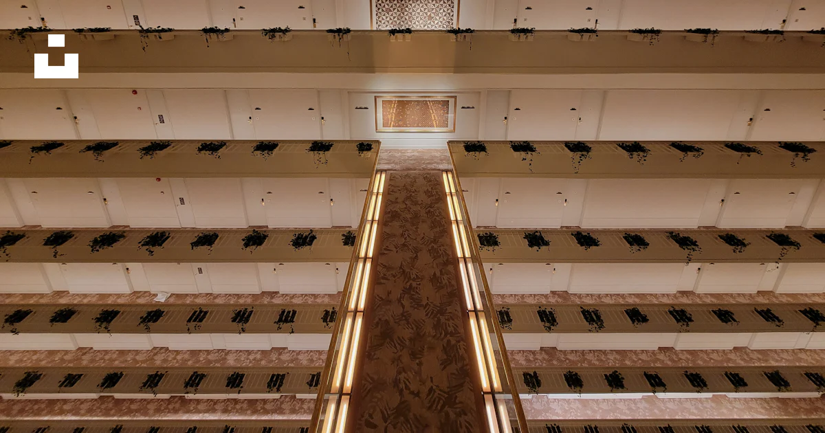 An overhead view of a building with a staircase photo – Free Open ...