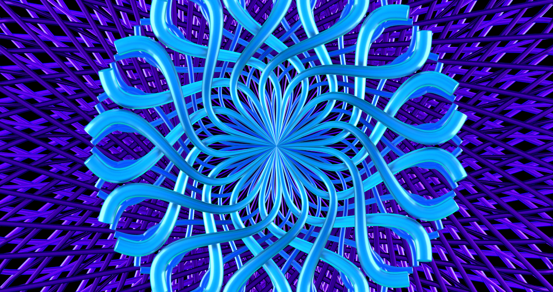 A computer generated image of a blue flower