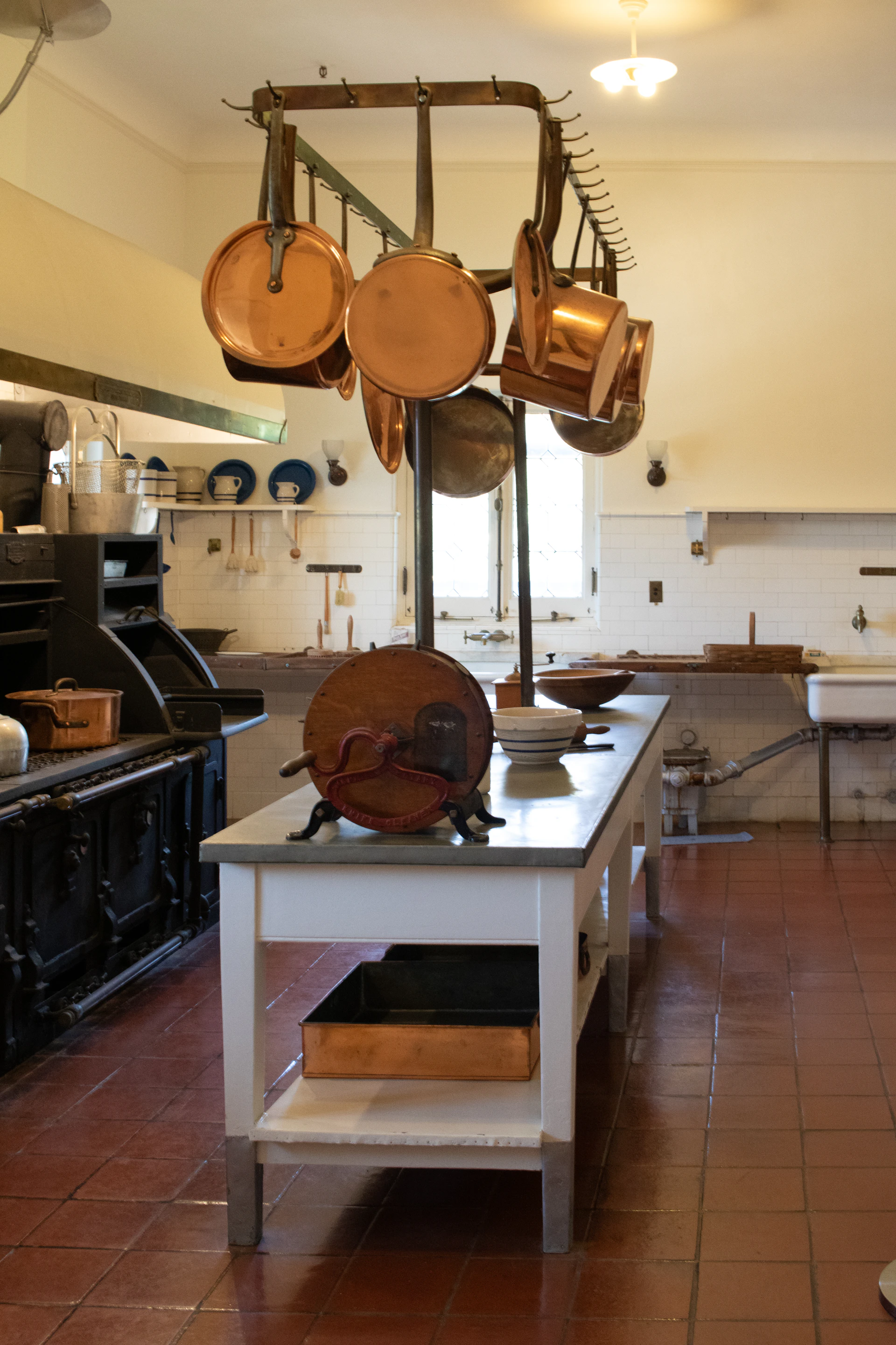 A kitchen filled with lots of pots and pans