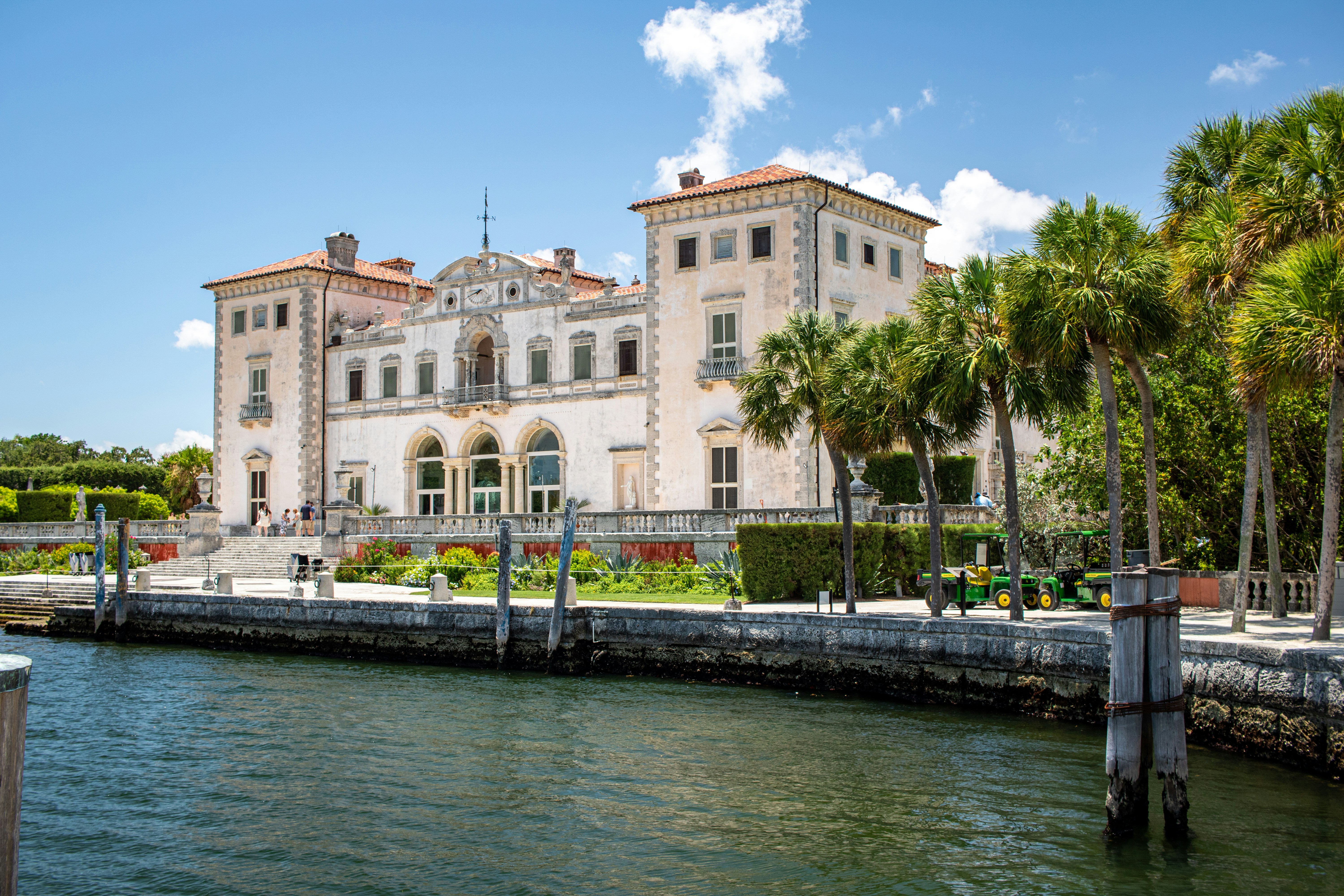 A large building sitting next to a body of water