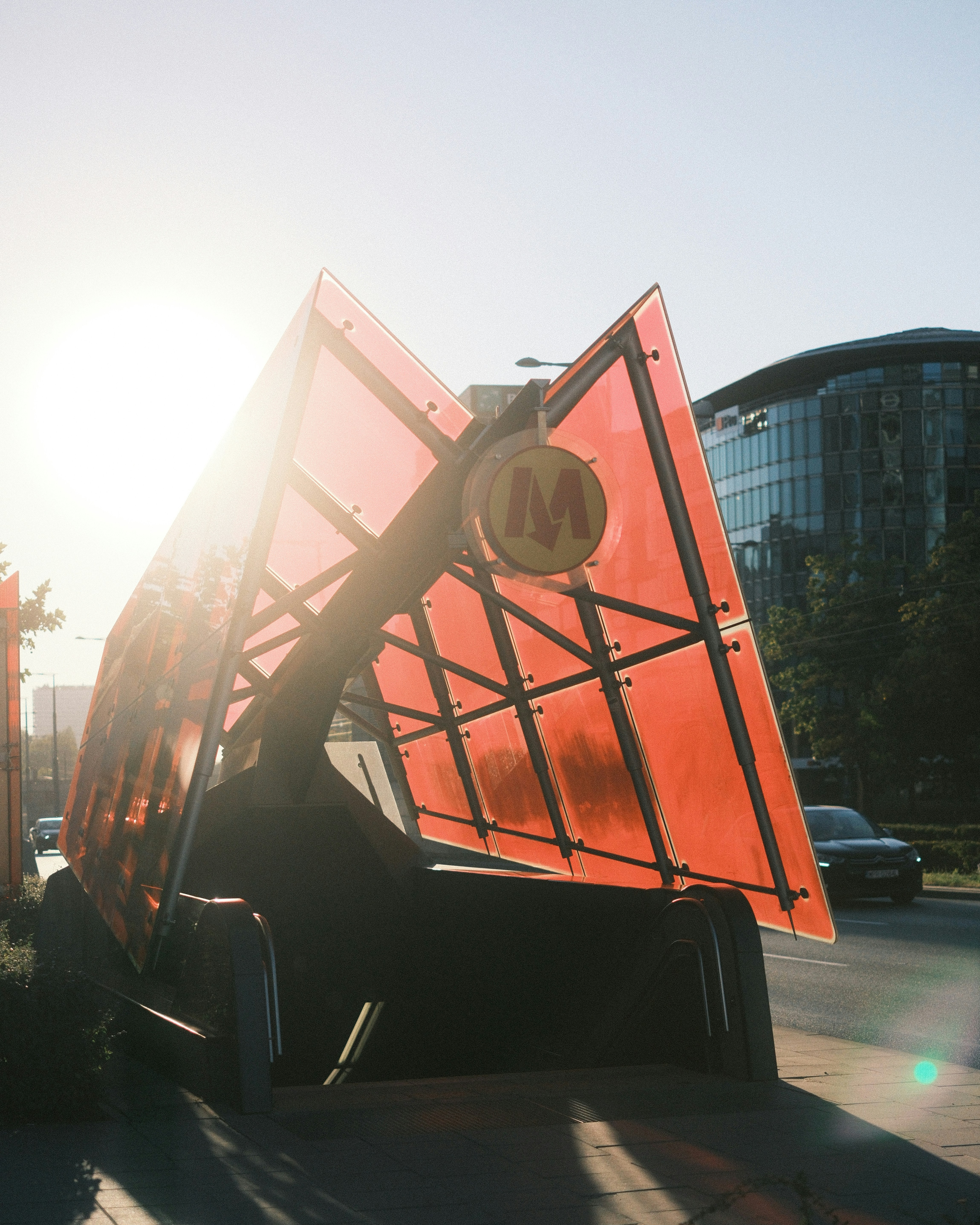 A construction sign sitting on the side of a road