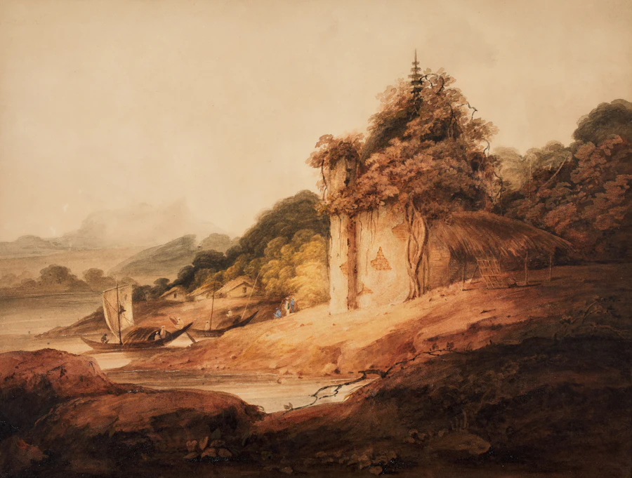 Indian Scene with Rivers and Mountains, watercolour by George Chinnery, c. 1802–1825
