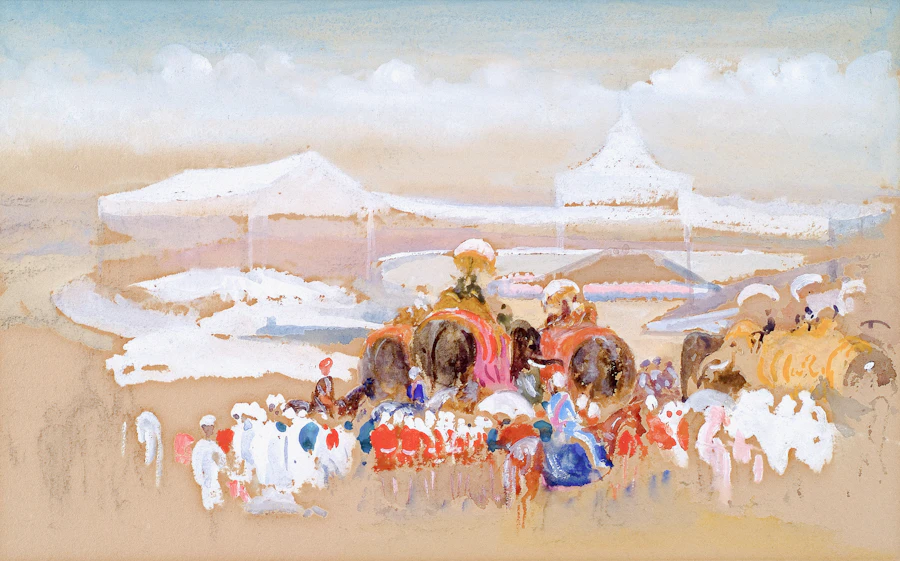 An Indian Durbar, watercolour by Valentine Cameron Prinsep, 1876