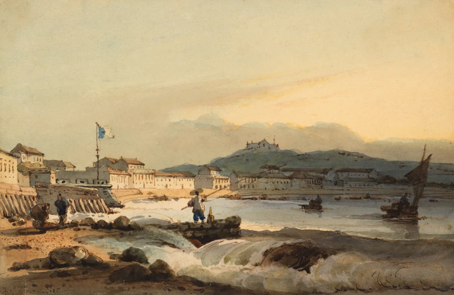 The Praya Grande, Macao, watercolour by George Chinnery, c. 1830–45