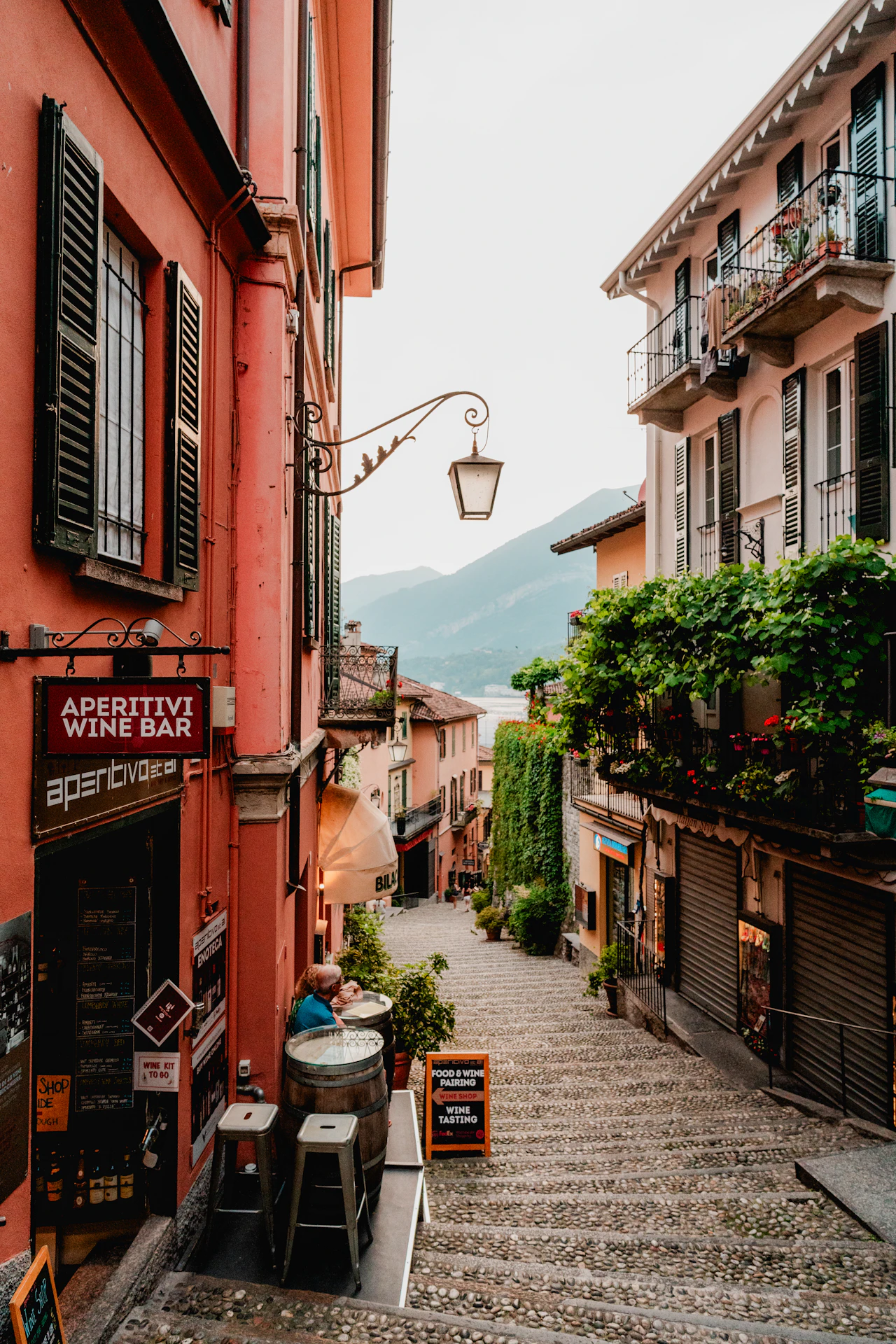 A cobbled street in an upper village