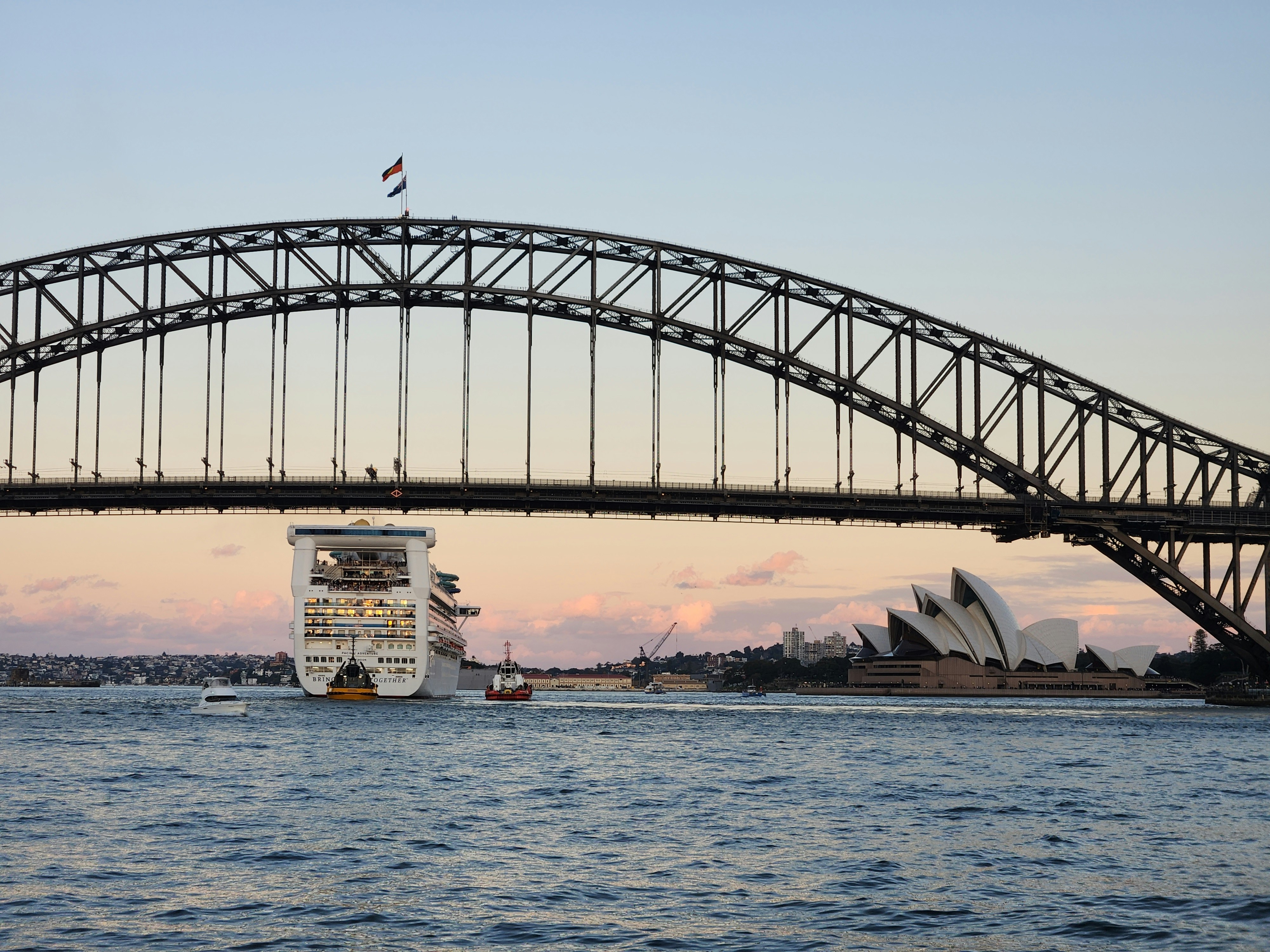 A large bridge spanning over a body of water