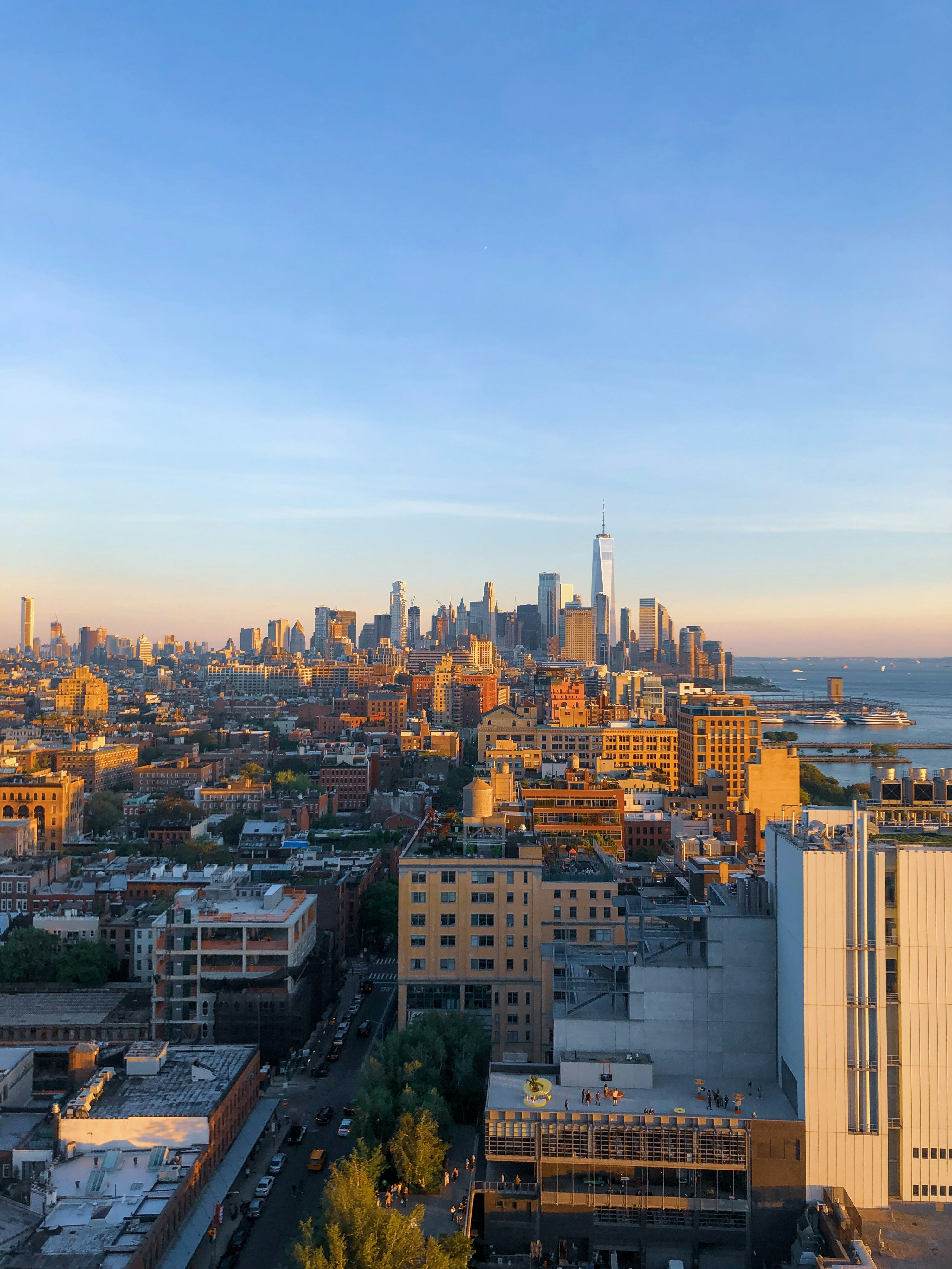 A view of a city from a tall building