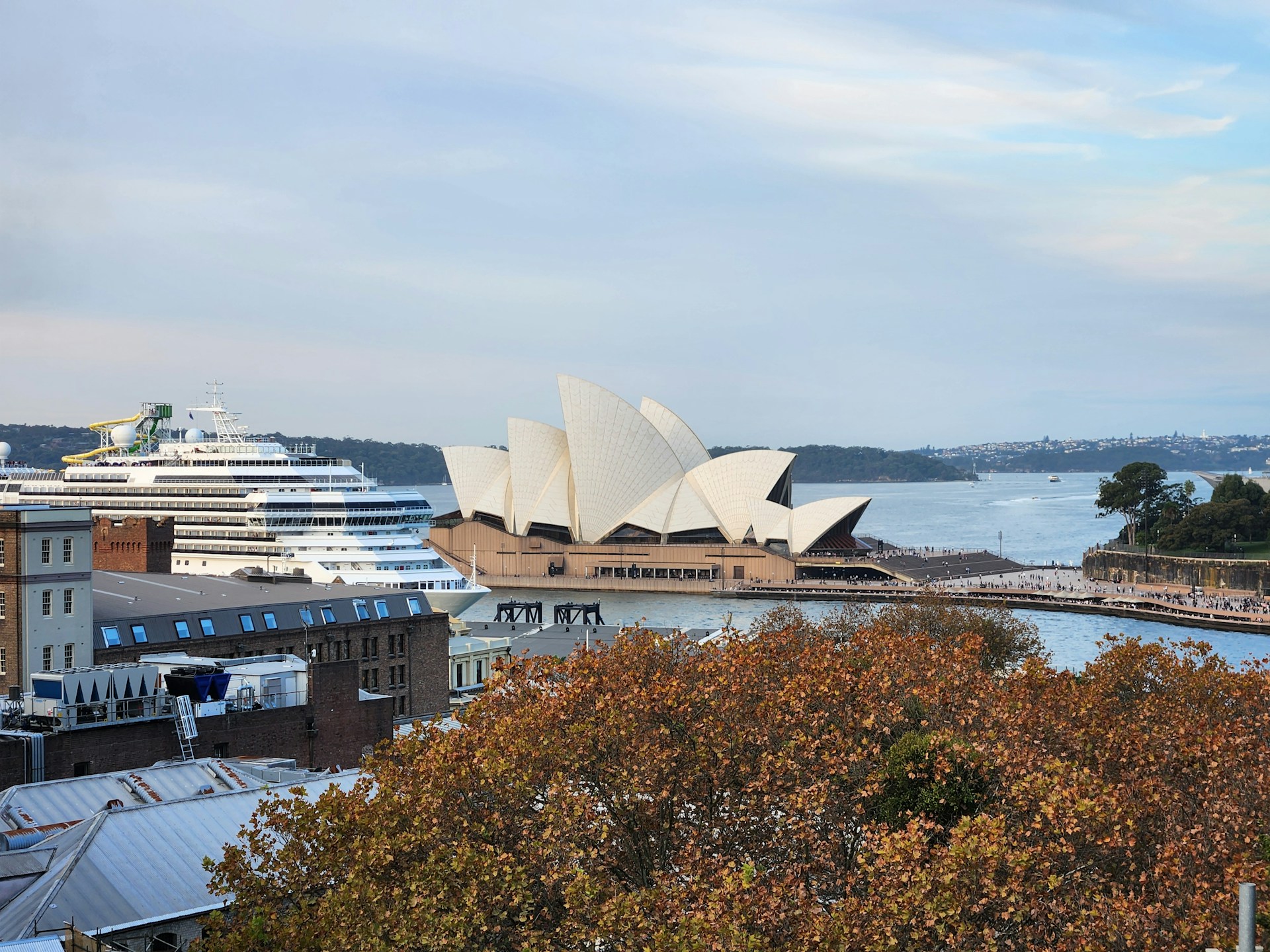 A view of the sydney opera house from across the river