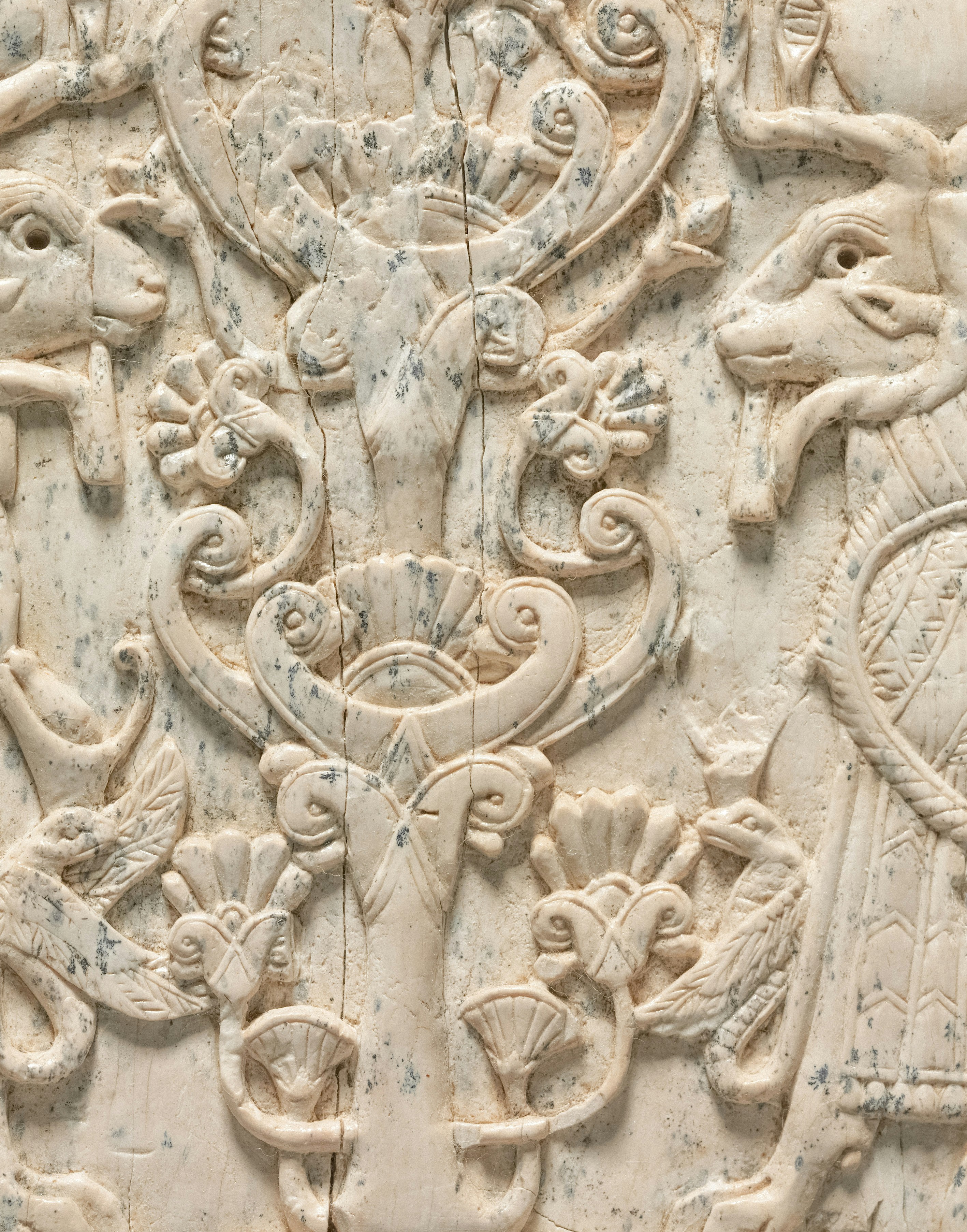 Decorative Plaque: Ram-Headed Sphinxes Flanking a Sacred Tree 900–800 BCE Phoenicia, Iraq, Nimrud Ivory https://www.clevelandart.org/art/1968.47