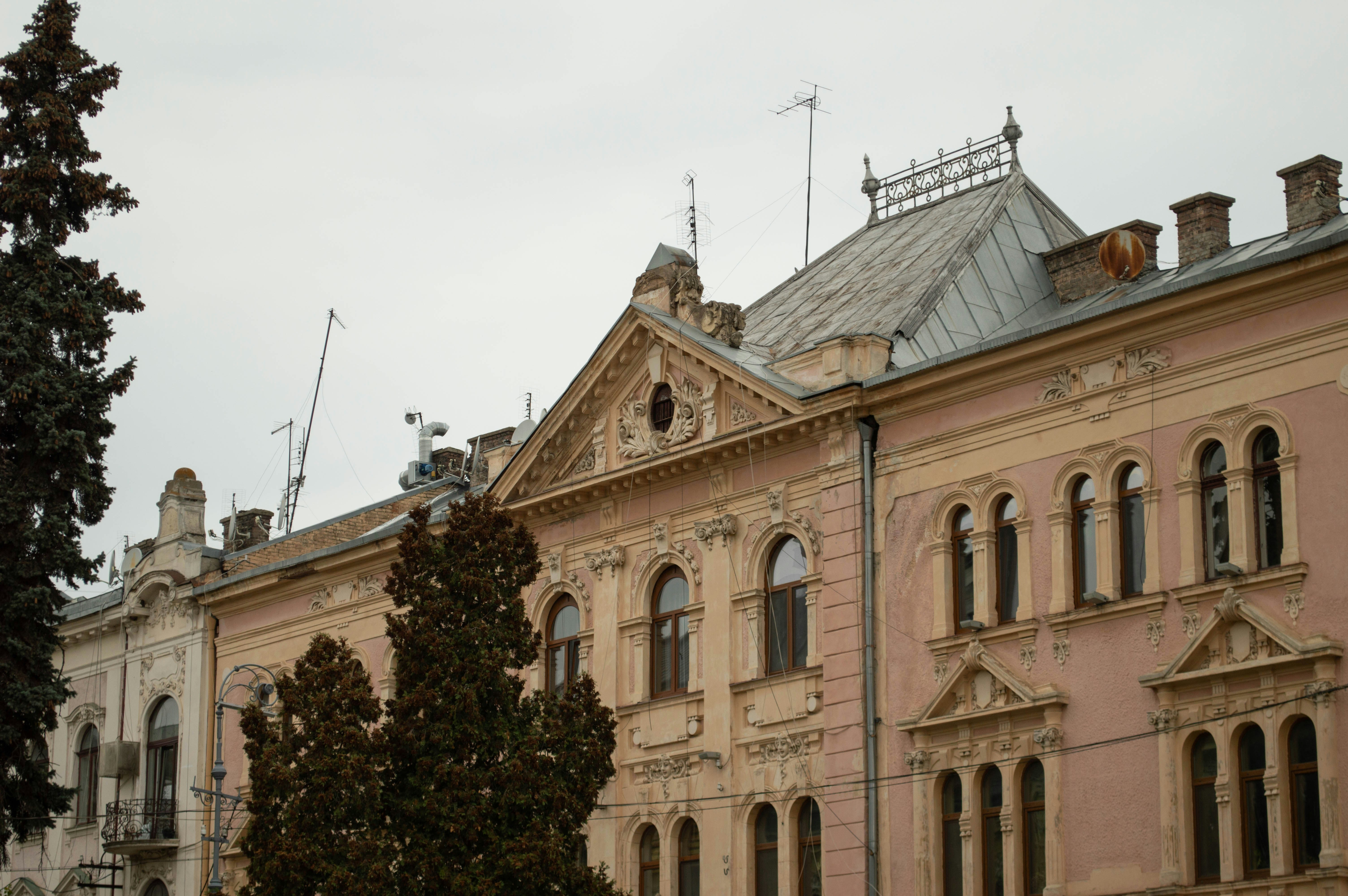 A large building with a clock on the front of it
