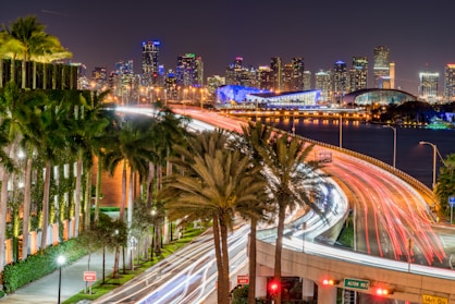 A view of a city at night from a high point of view