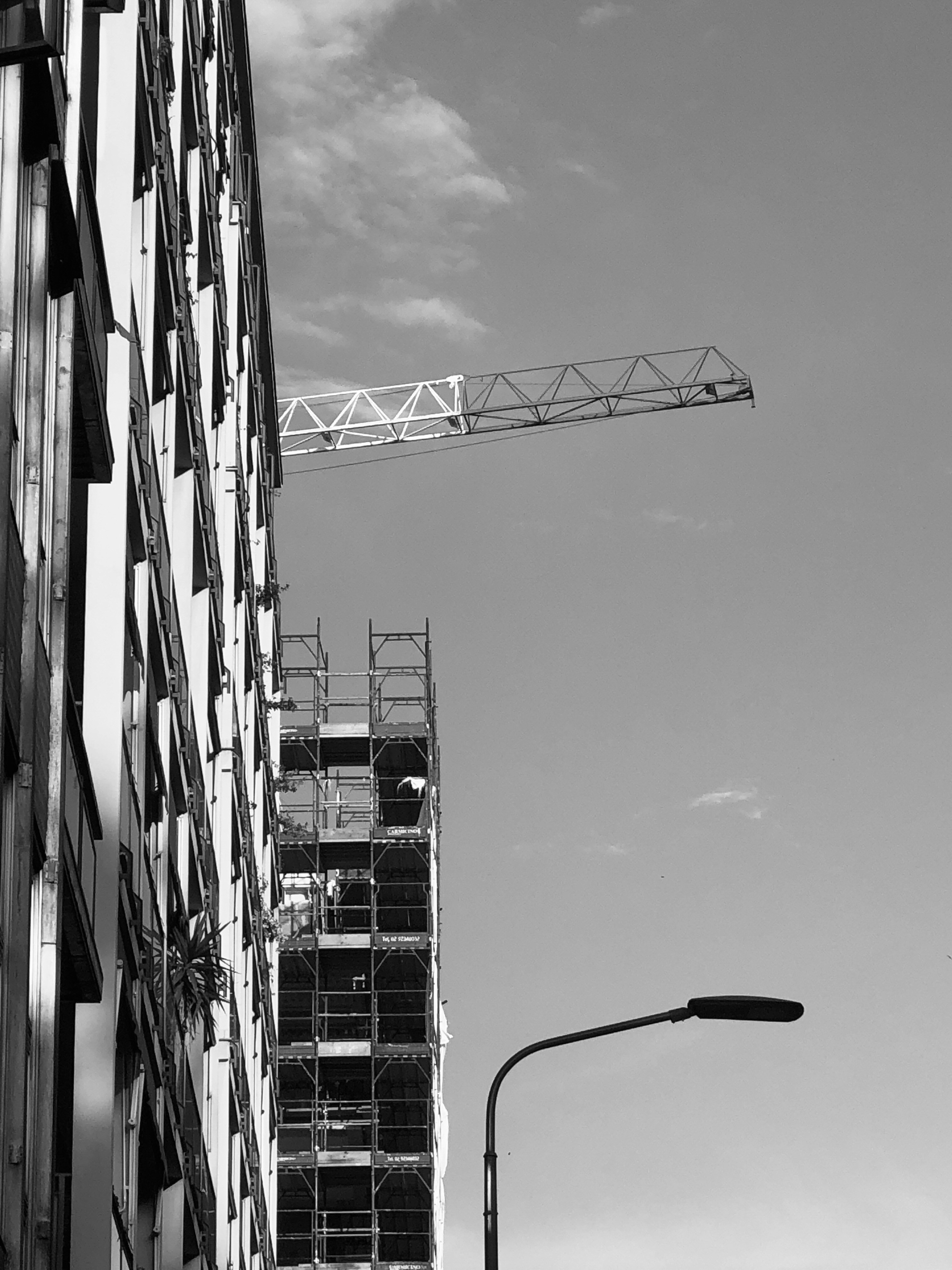 Work in progress with crane