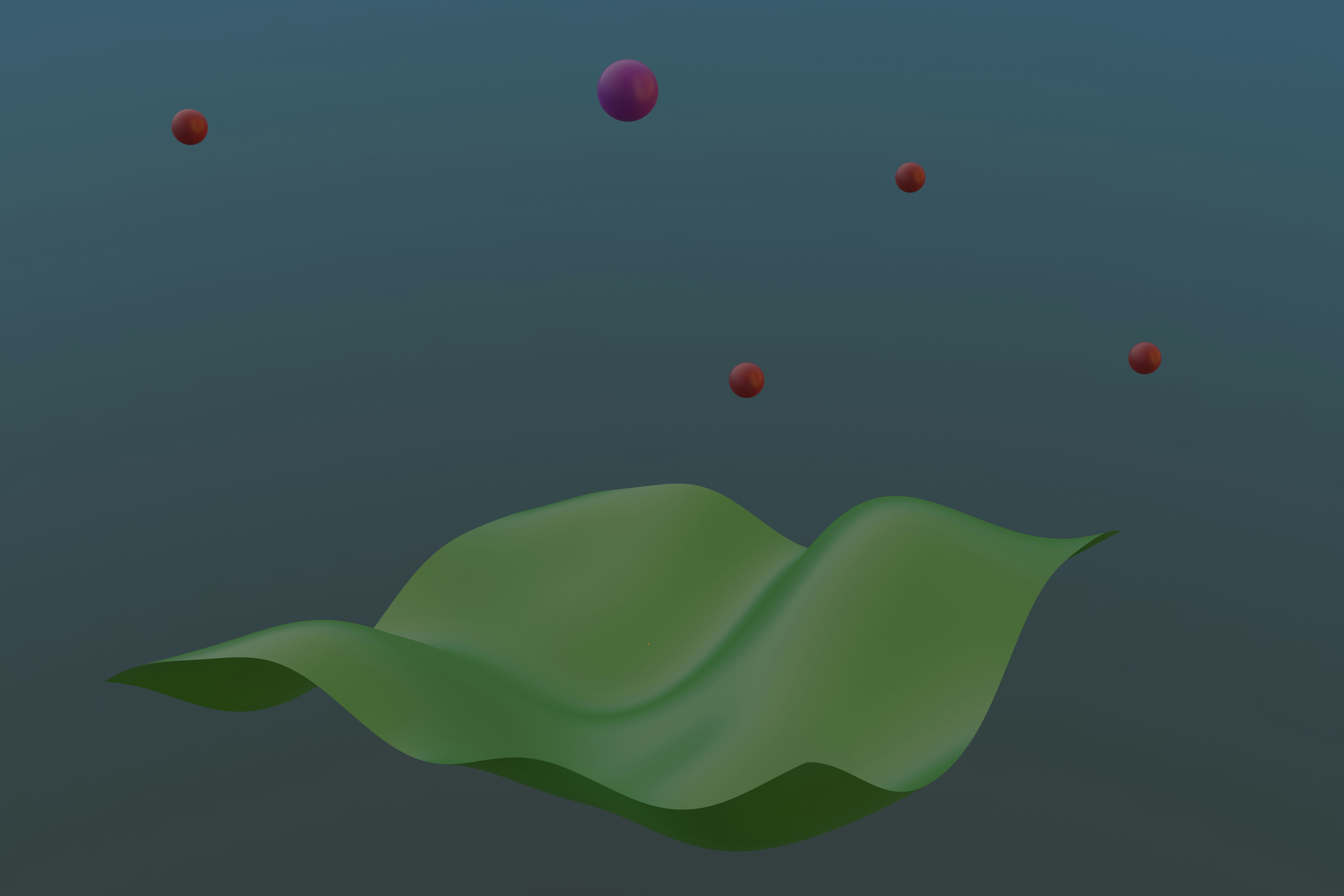 A group of balls floating in the air