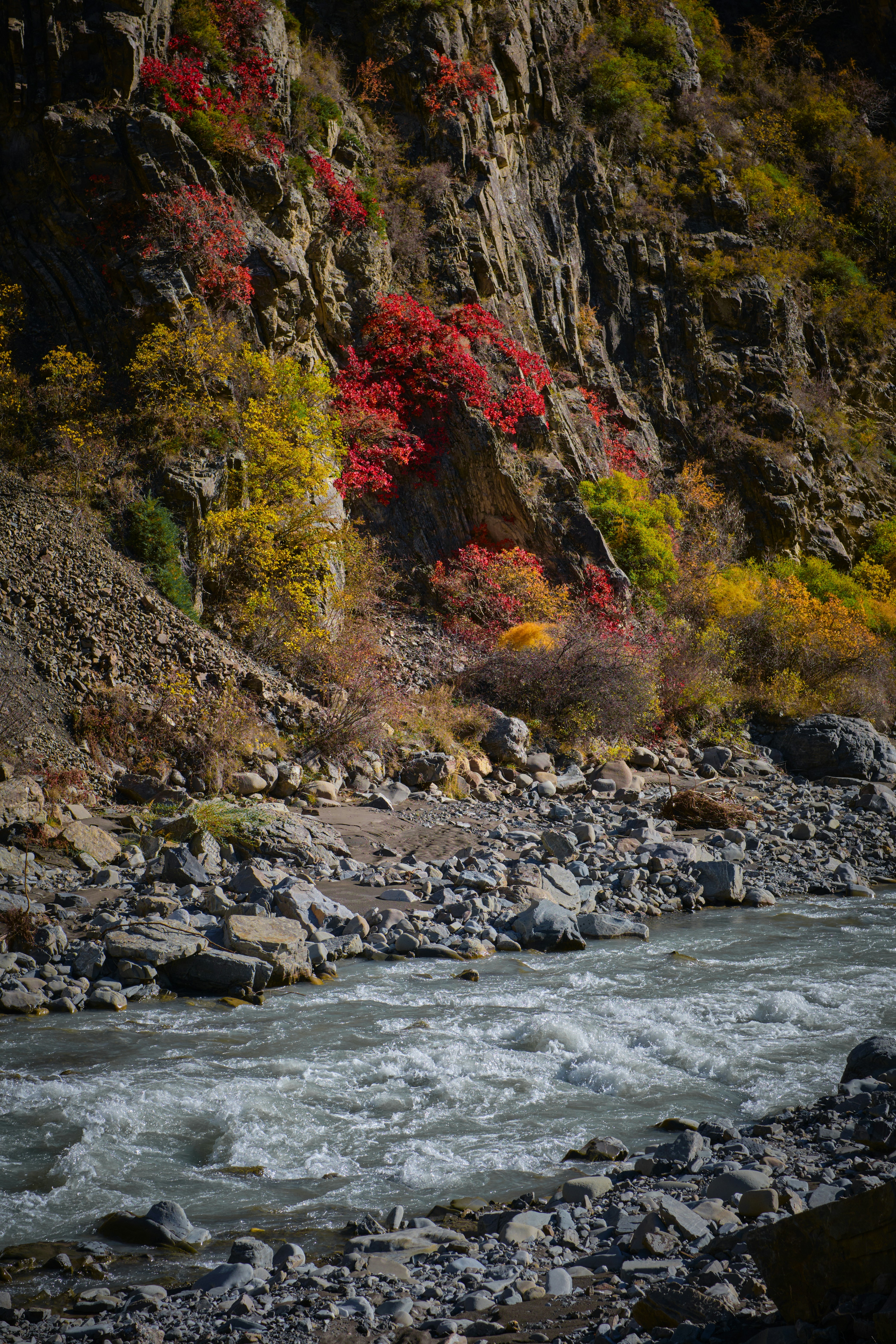 A river running through a rocky mountain side
