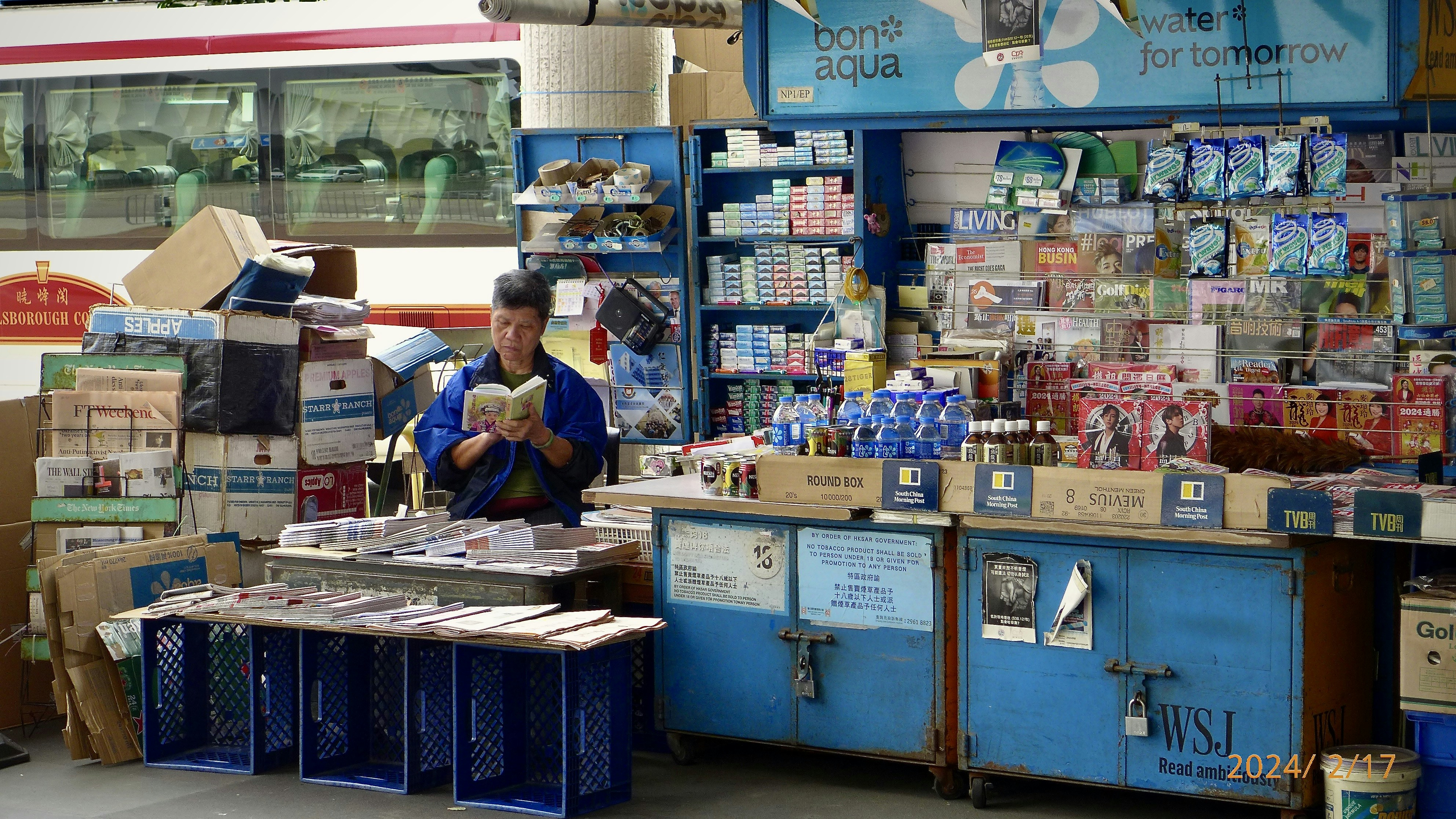 Man in front of store
