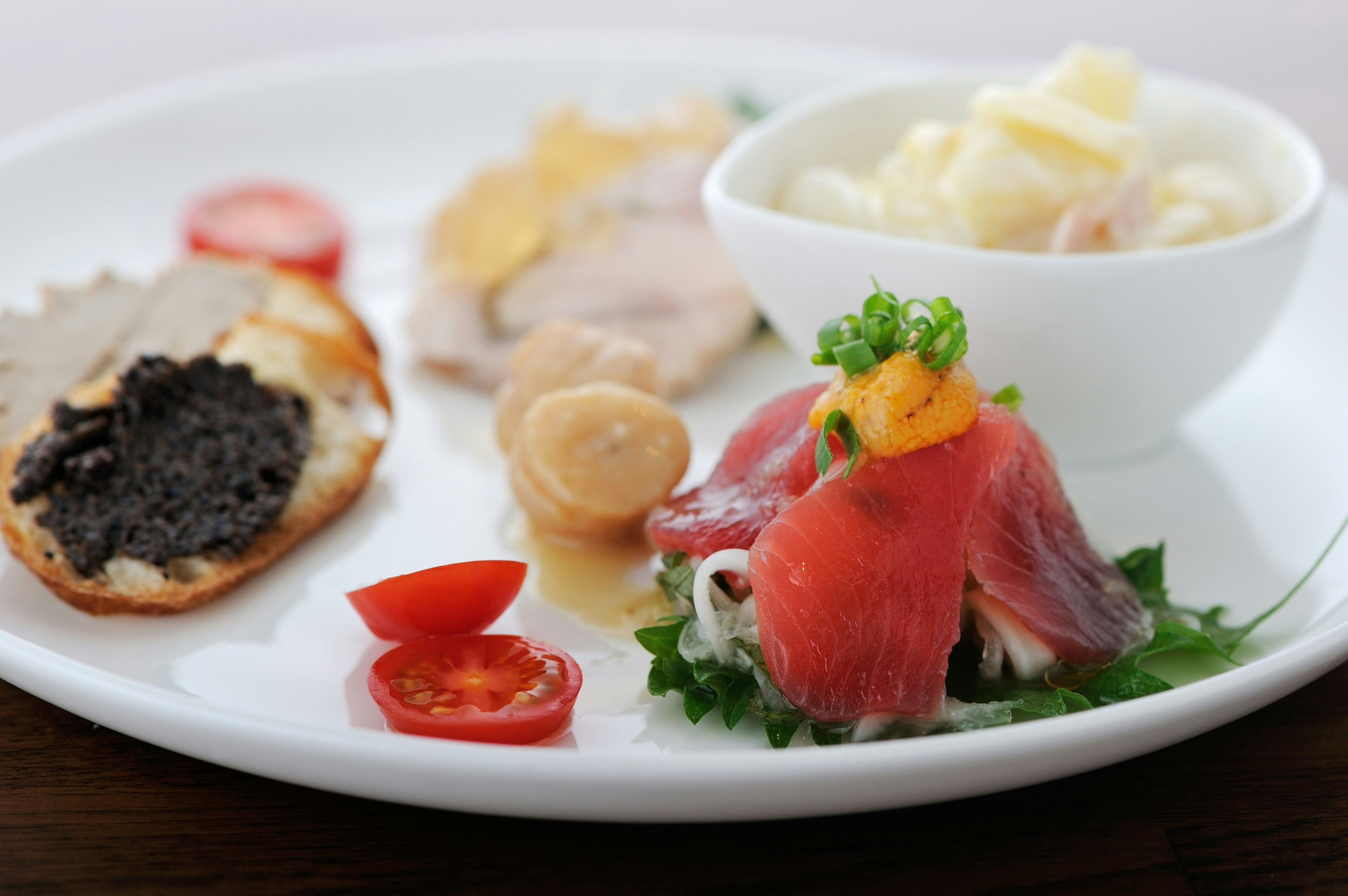 Plate of assorted Japanese small dishes
