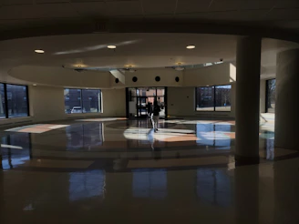 A large room with a lot of windows in it